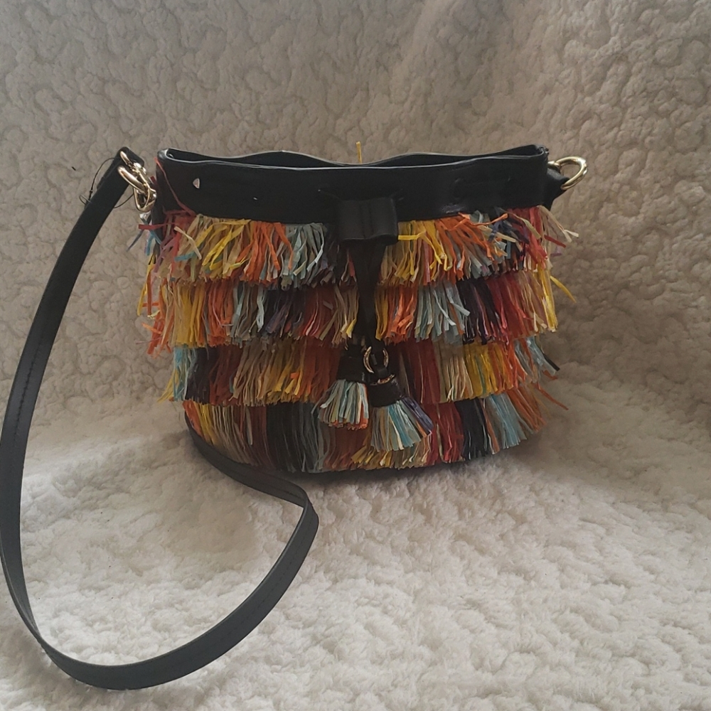 Fun bag alert! Multi-color Zara shoulder bag